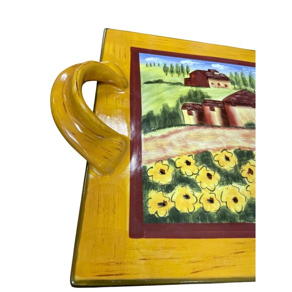 Romancing Provence Tuscan Country handpainted ceramic serve tray SKU 9622 - Picture 2 of 11